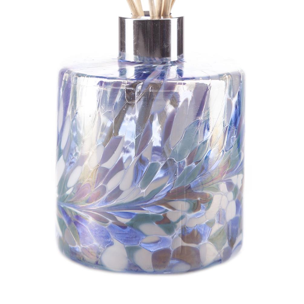 Amelia Art Glass Blue, Turquoise & White Cylinder Reed Diffuser Extra Image 1